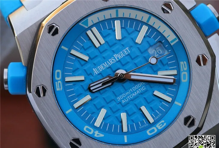 Audemars Piguet Royal Oak Offshore Diver 15710ST.OO.A032CA.01 JF Factory 1:1 Best Edition Replica Watch Blue Strap